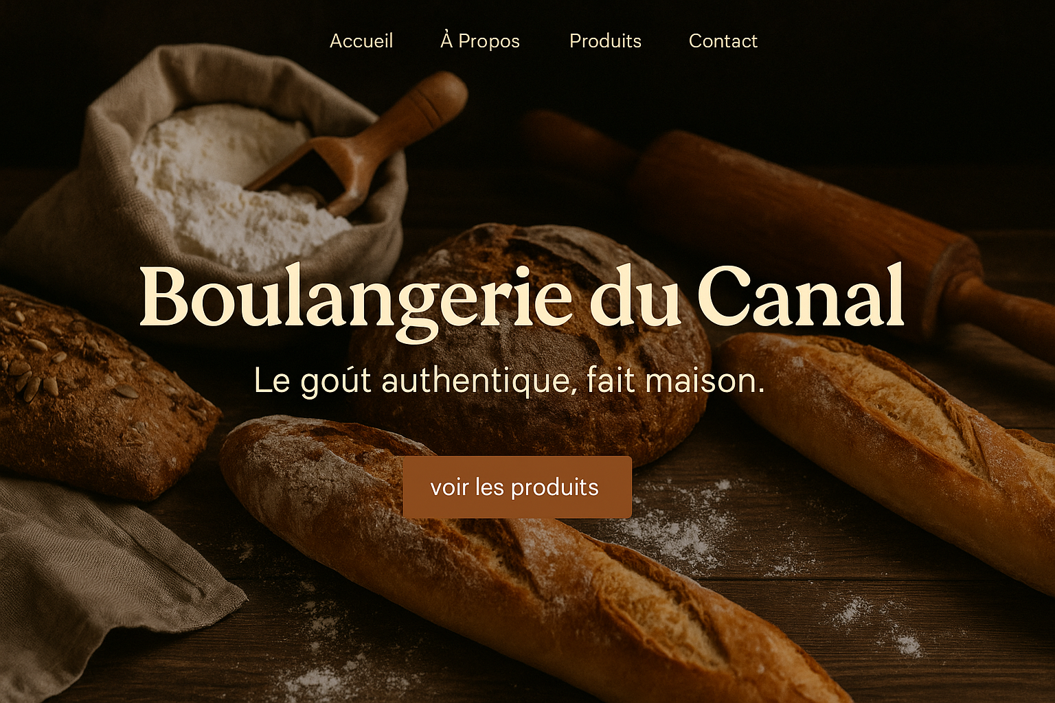Site vitrine pour la Boulangerie du Canal